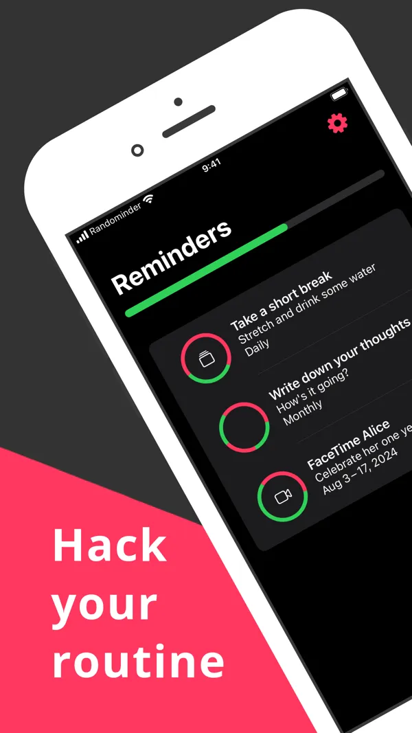 Randominder screenshot 1